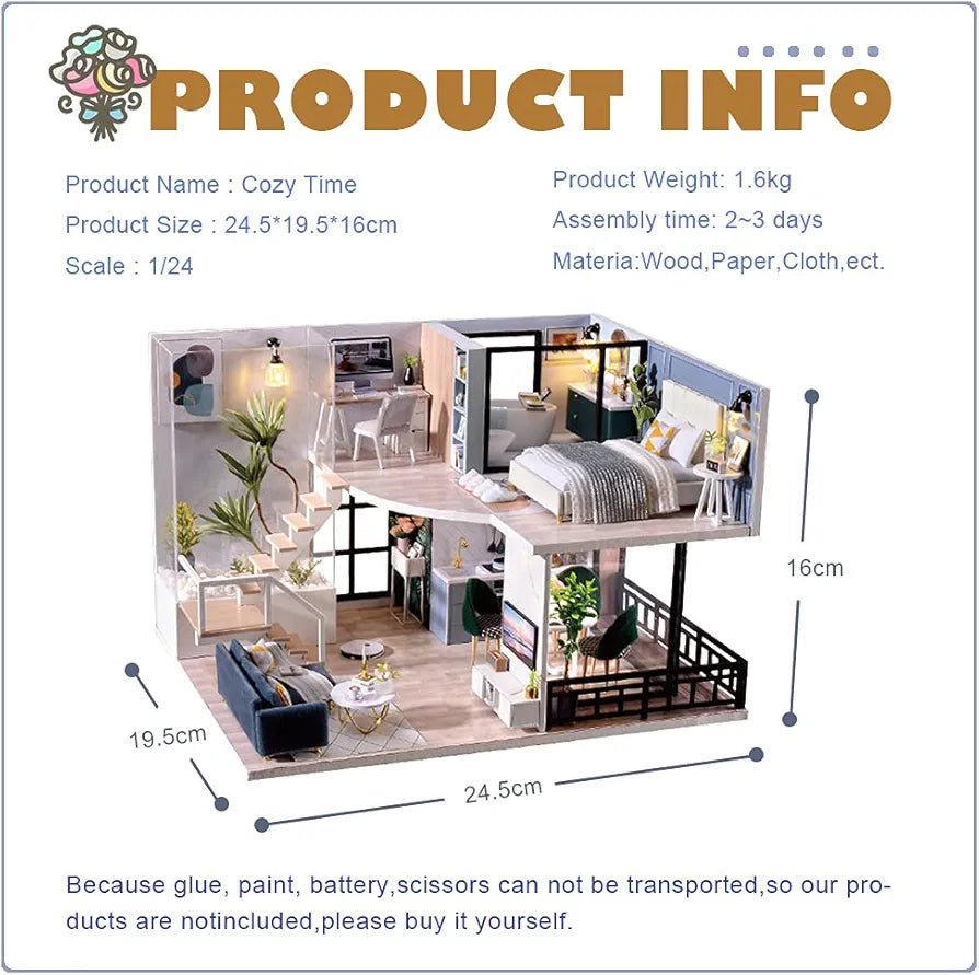 DIY Miniature House 3D Wooden Puzzle Craft Kit