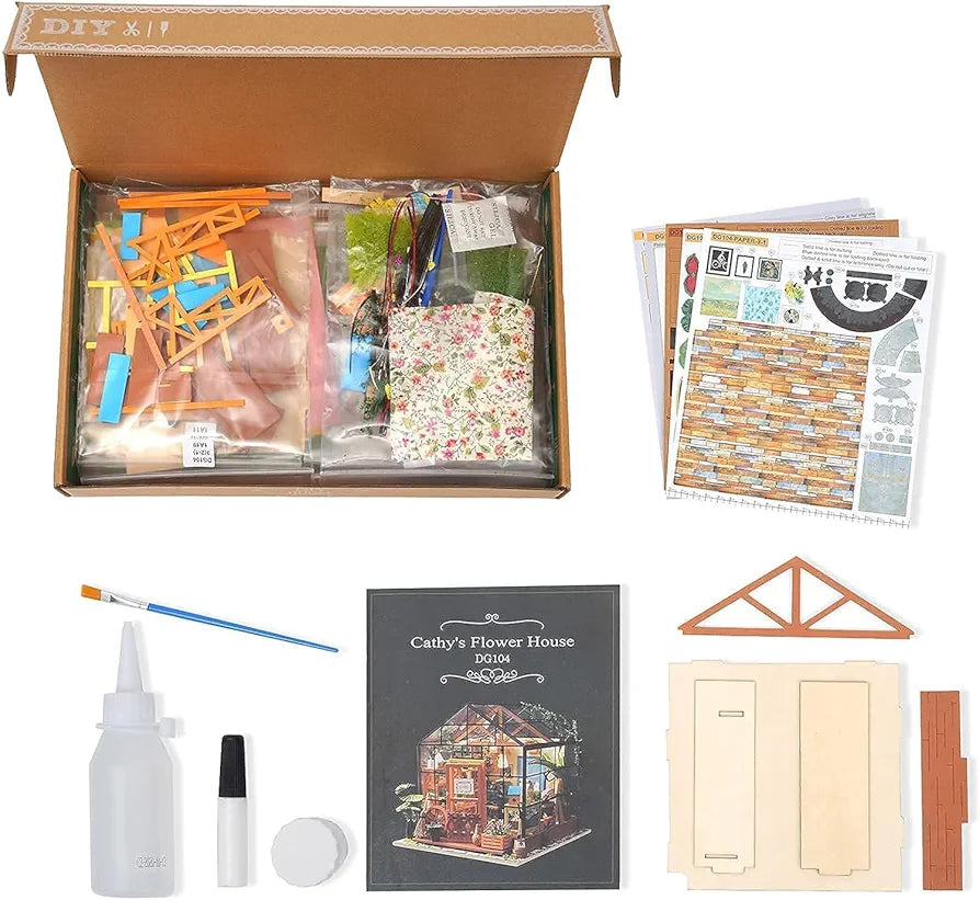 DIY Miniature Greenhouse Doll House Craft Kit