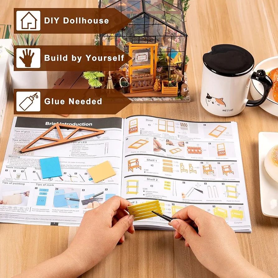 DIY Miniature Greenhouse Doll House Craft Kit