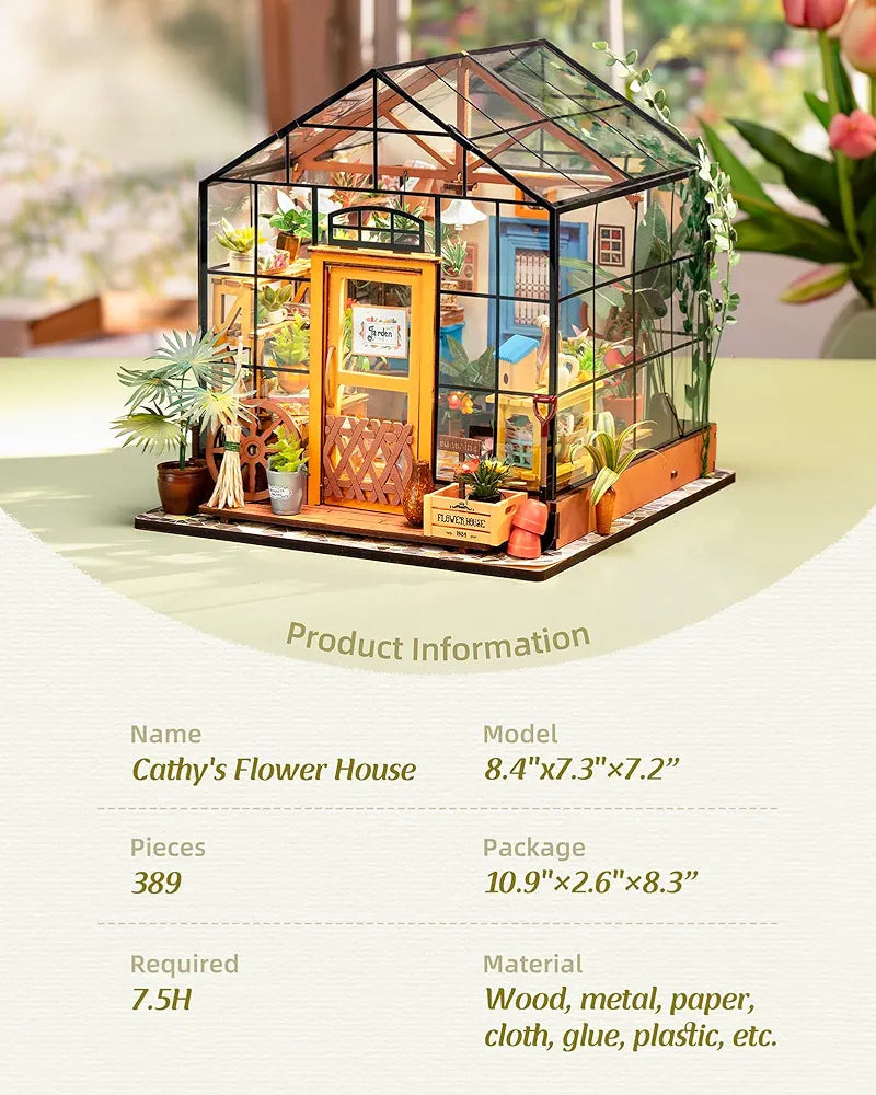 DIY Miniature Greenhouse Doll House Craft Kit