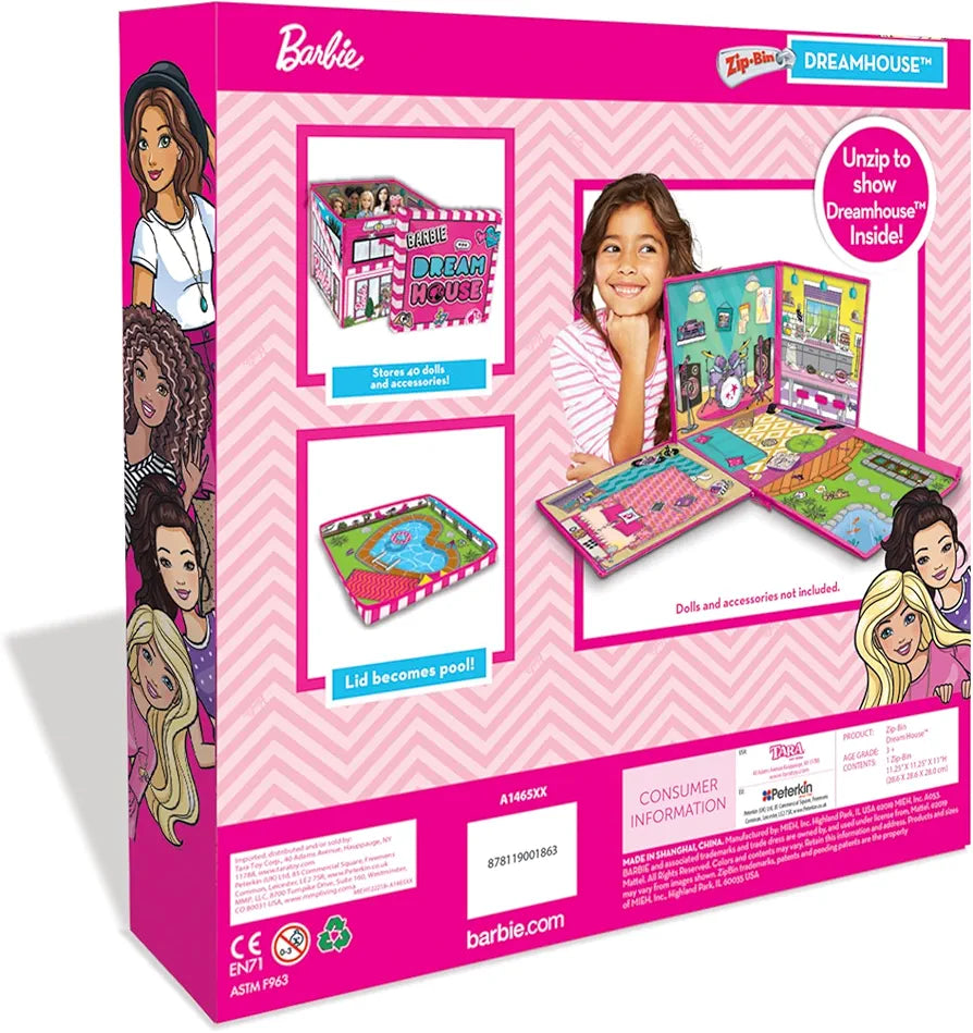 Barbie Dreamhouse ZipBin: 40-Doll Storage and Playmat